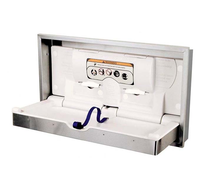 Cambiador de Bebé Horizontal en Acero Inoxidable