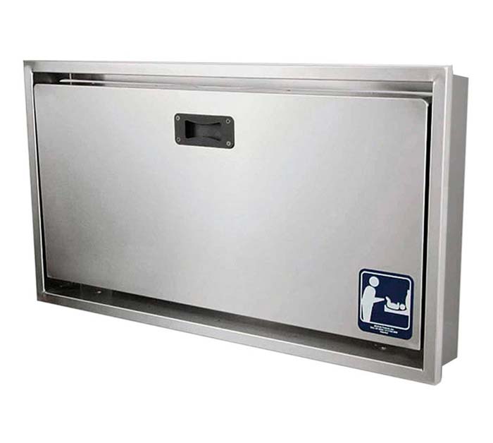 Cambiador de Bebé Horizontal en Acero Inoxidable