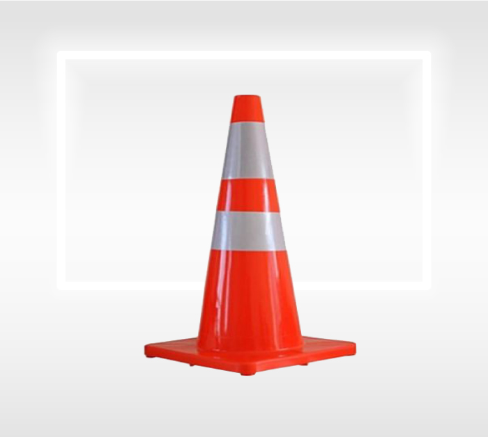 Cono de Señalización 70 cm con Base Normal con Cinta