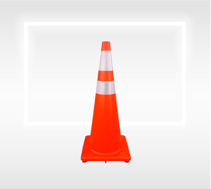 Cono de Tránsito 90 cm con base normal con cinta