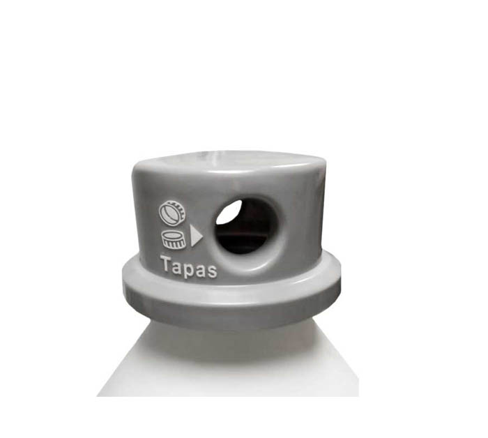 Contenedor reciclador de botellas y tapas