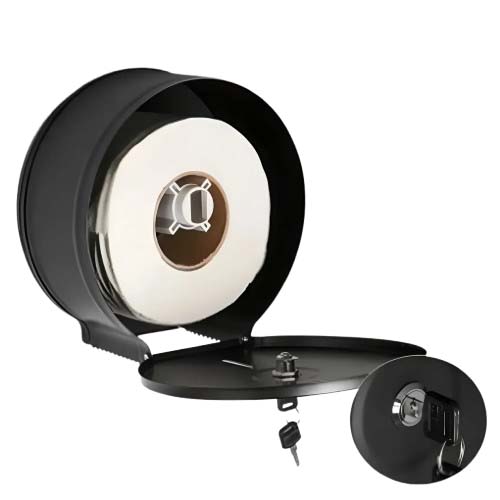 Dispensador de Papel Higiénico Jumbo de Metal Negro