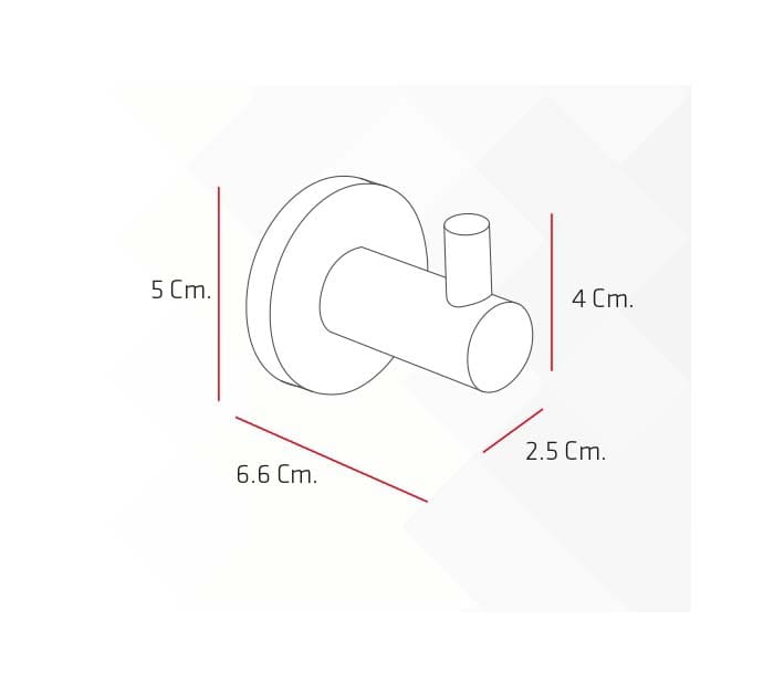 Gancho Cilíndrico de Acero para Baño