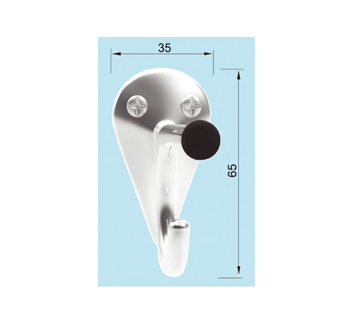 Gancho con Tope de Puerta de Acero Inoxidable