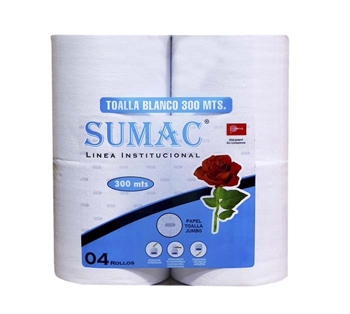 Papel Toalla Jumbo Extra Blanco De 300 Metros