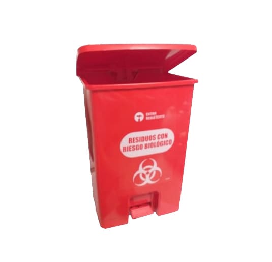 Papelera De 32 Litros Roja Con Pedal