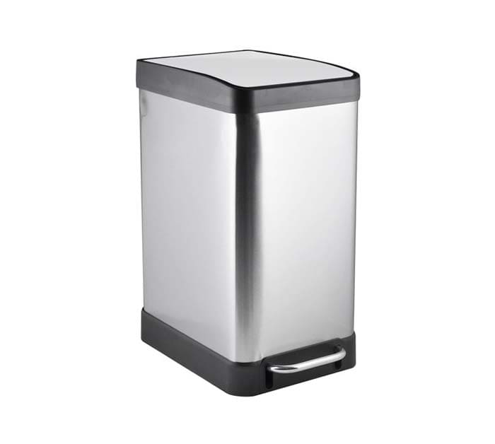 Papelera con Pedal de 20 Litros en Acero Rectangular