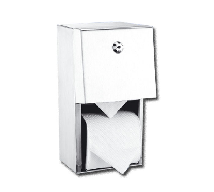 Papelera doble de acero inoxidable con llave