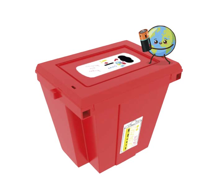 Reciclador de Pilas y Baterías Rojo