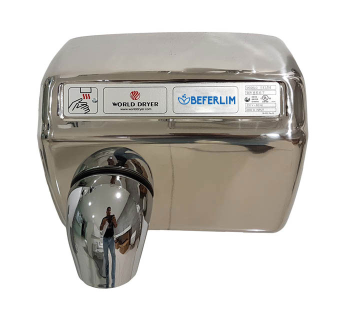Secador de manos automático de acero world dryer